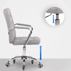 CLP Bureaustoel Terni chroom Frame - Stof - grijs