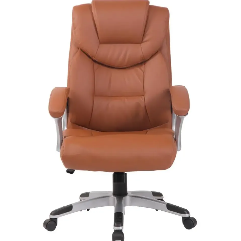 CLP Bureaustoel Texas V2 grijs Frame - Kunstleer - licht bruin Online