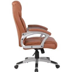 CLP Bureaustoel Texas V2 grijs Frame - Kunstleer - licht bruin Online