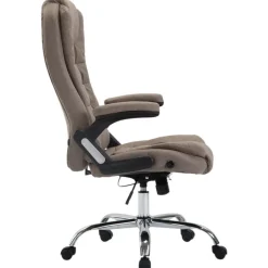 CLP Bureaustoel Thor chroom Frame - Stof - taupe Clearance