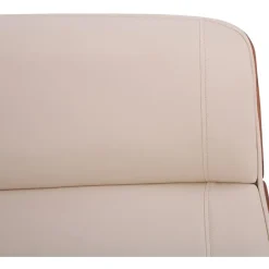 CLP Bureaustoel Varel chroom Frame - Kunstleer - walnoot/creme