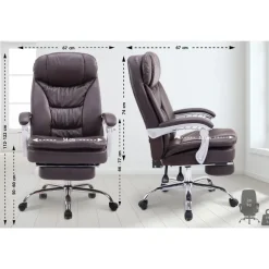 CLP Bureaustoel XL Troy chroom Frame - Kunstleer - bruin