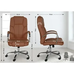 CLP Bureaustoel XXL Xanthos chroom Frame - Kunstleer - licht bruin Sale