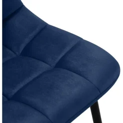 CLP Eetkamerstoel Antibes zwart Frame - Fluweel - donkerblauw