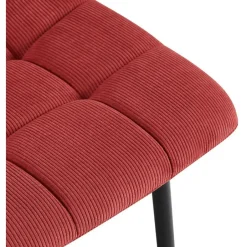 CLP Eetkamerstoel Antibes zwart Frame - Ribstof - bordeauxrood Hot