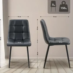 CLP Eetkamerstoel Antibes zwart Frame - Kunstleer - zwart Best