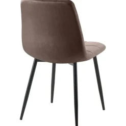 CLP Eetkamerstoel Antibes zwart Frame - Fluweel - bruin New