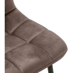 CLP Eetkamerstoel Antibes zwart Frame - Fluweel - bruin New