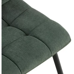 CLP Eetkamerstoel Antibes zwart Frame - Ribstof - groen Discount