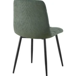 CLP Eetkamerstoel Antibes zwart Frame - Ribstof - groen Discount