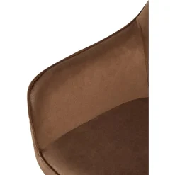 CLP Eetkamerstoel Boise mat zwart Frame - Fluweel - bruin