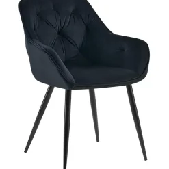 CLP Eetkamerstoel Cassis zwart Frame - Fluweel - zwart Sale