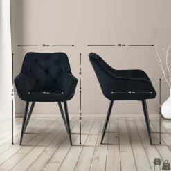 CLP Eetkamerstoel Cassis zwart Frame - Fluweel - zwart Sale