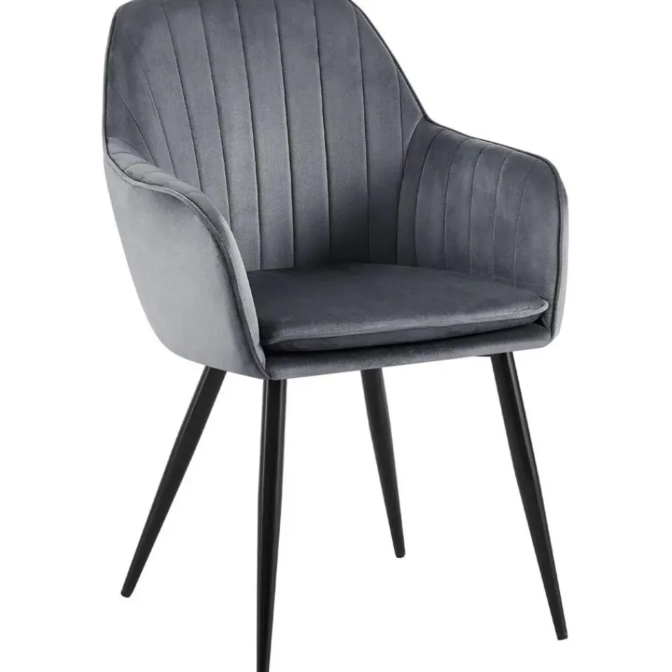 CLP Eetkamerstoel Cheryl zwart Frame - Metaal - donkergrijs Sale