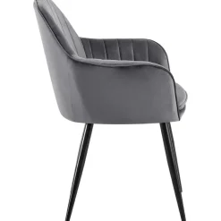 CLP Eetkamerstoel Cheryl zwart Frame - Metaal - donkergrijs Sale