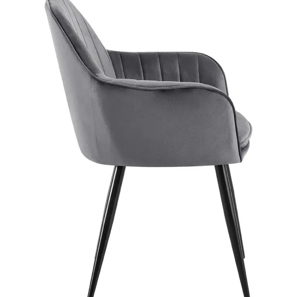 CLP Eetkamerstoel Cheryl zwart Frame - Metaal - donkergrijs Sale