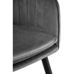 CLP Eetkamerstoel Cheryl zwart Frame - Metaal - donkergrijs Sale