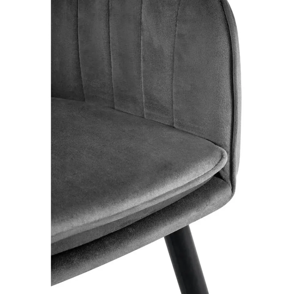 CLP Eetkamerstoel Cheryl zwart Frame - Metaal - donkergrijs Sale