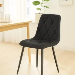 CLP Eetkamerstoel Clairton zwart Frame - Stof - zwart