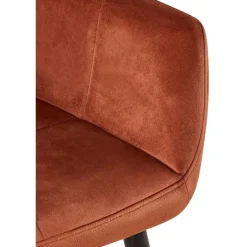 CLP Eetkamerstoel Emia zwart Frame - Fluweel - bruin Clearance