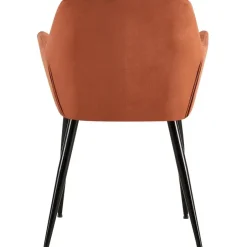 CLP Eetkamerstoel Emia zwart Frame - Fluweel - bruin Clearance