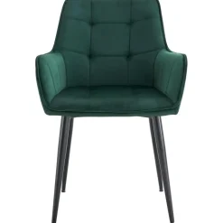 CLP Eetkamerstoel Ferndale zwart Frame - Kunststof - donkergroen