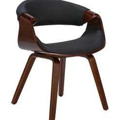 CLP Eetkamerstoel Foley walnoot Frame - Stof - walnoot/zwart Discount