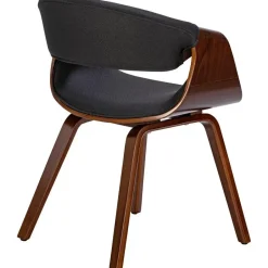 CLP Eetkamerstoel Foley walnoot Frame - Stof - walnoot/zwart Discount