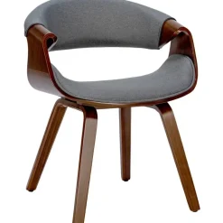 CLP Eetkamerstoel Foley walnoot Frame - Stof - walnoot/grijs Best