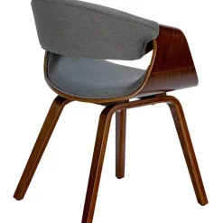 CLP Eetkamerstoel Foley walnoot Frame - Stof - walnoot/grijs Best