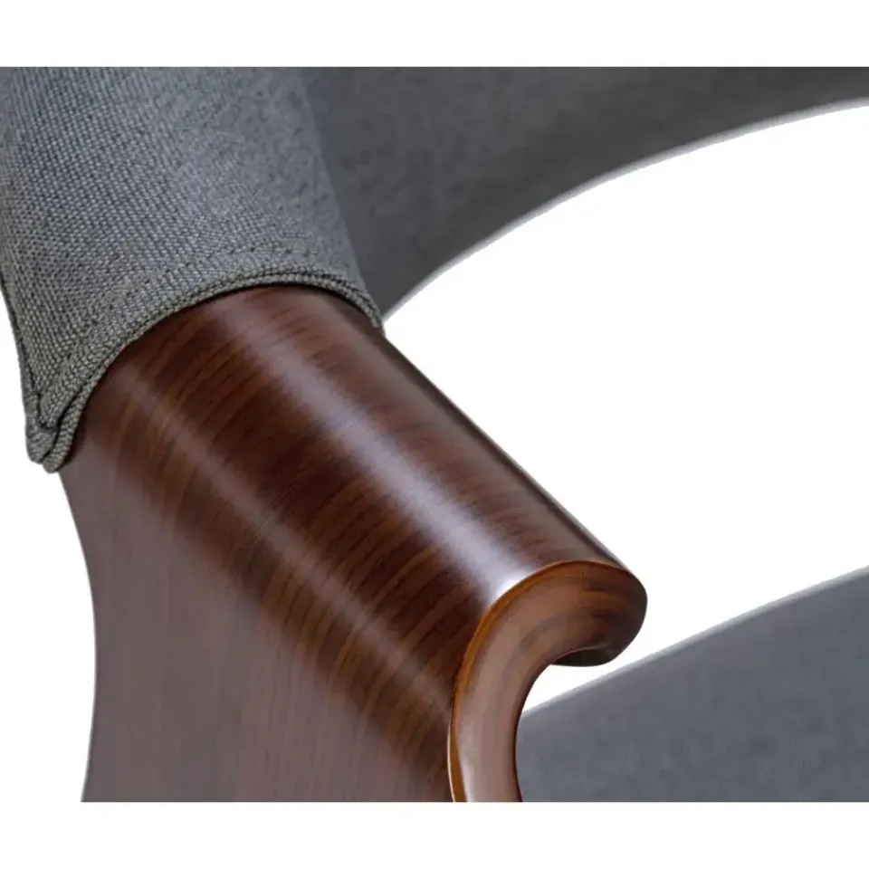 CLP Eetkamerstoel Foley walnoot Frame - Stof - walnoot/grijs Best