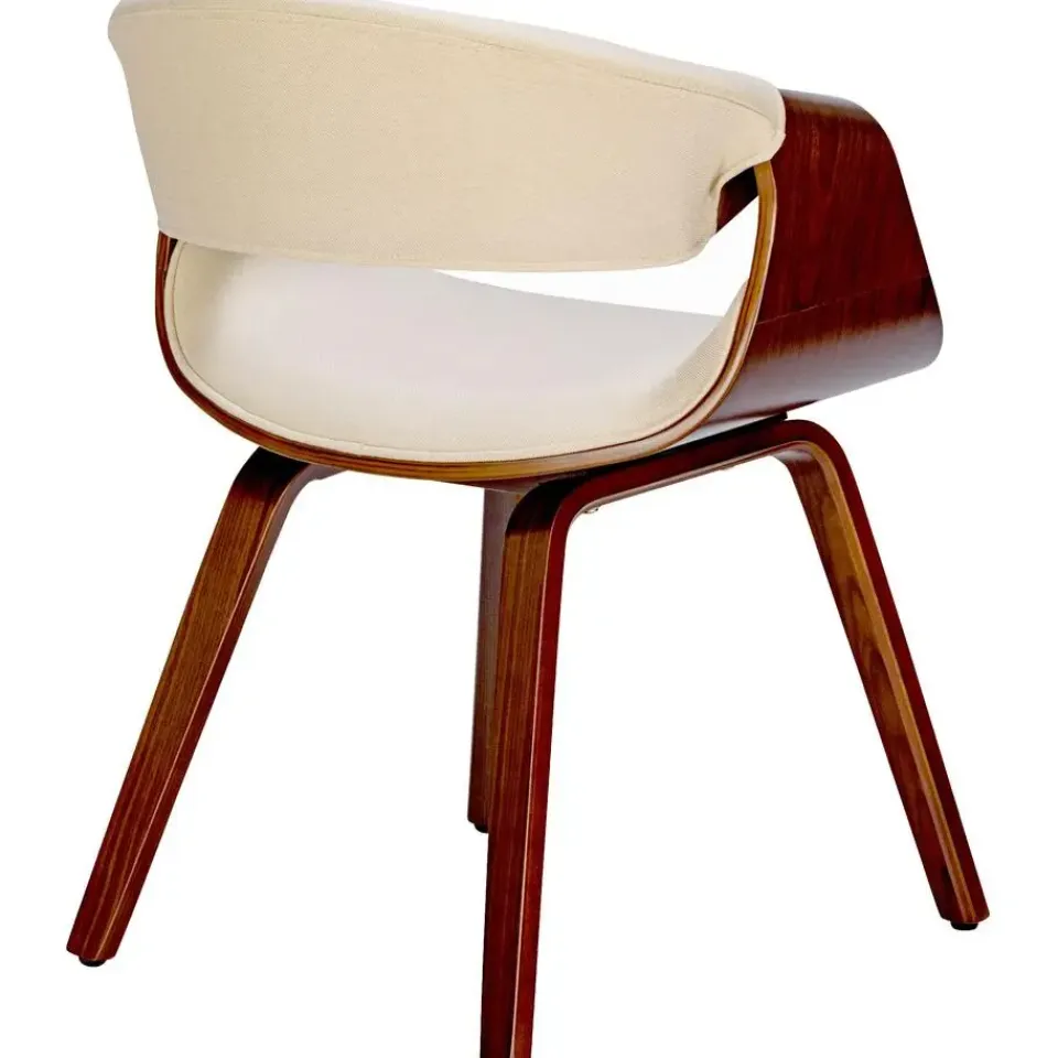 CLP Eetkamerstoel Foley walnoot Frame - Stof - walnoot/creme Clearance