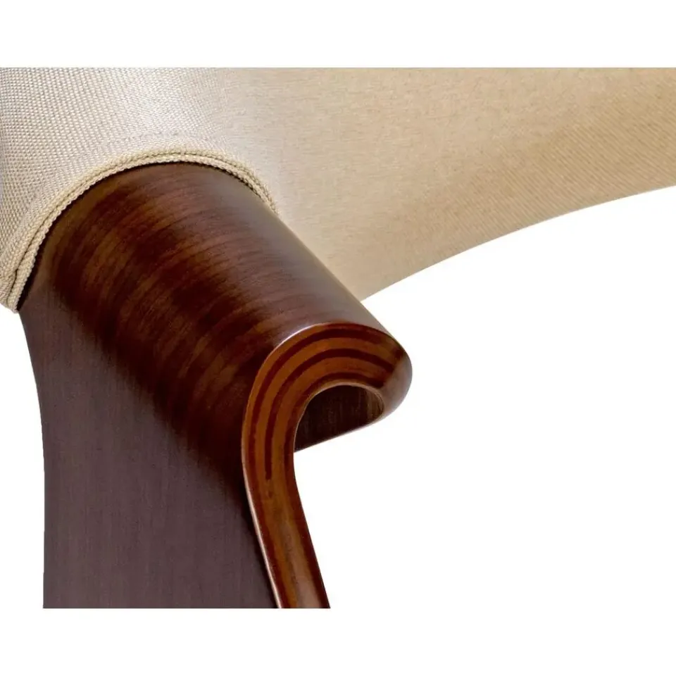 CLP Eetkamerstoel Foley walnoot Frame - Stof - walnoot/creme Clearance