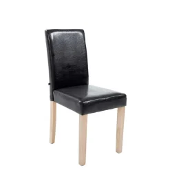 CLP Eetkamerstoel Ina natura Frame - Kunstleer - zwart Online