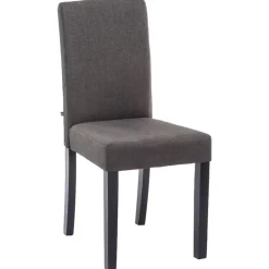 CLP Eetkamerstoel Ina zwart Frame - Stof - donkergrijs Online