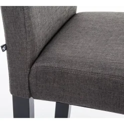 CLP Eetkamerstoel Ina zwart Frame - Stof - donkergrijs Online