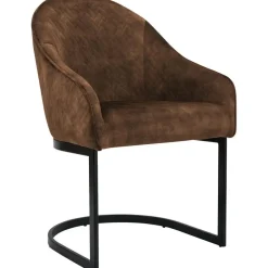 CLP Eetkamerstoel Jarik zwart Frame - Fluweel - koffie Sale