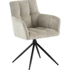 CLP Eetkamerstoel Jonah zwart Frame - Stof - taupe Best