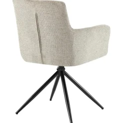 CLP Eetkamerstoel Jonah zwart Frame - Stof - taupe Best