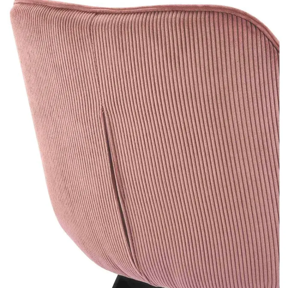 CLP Eetkamerstoel Jordi zwart Frame - Ribstof - roze Clearance