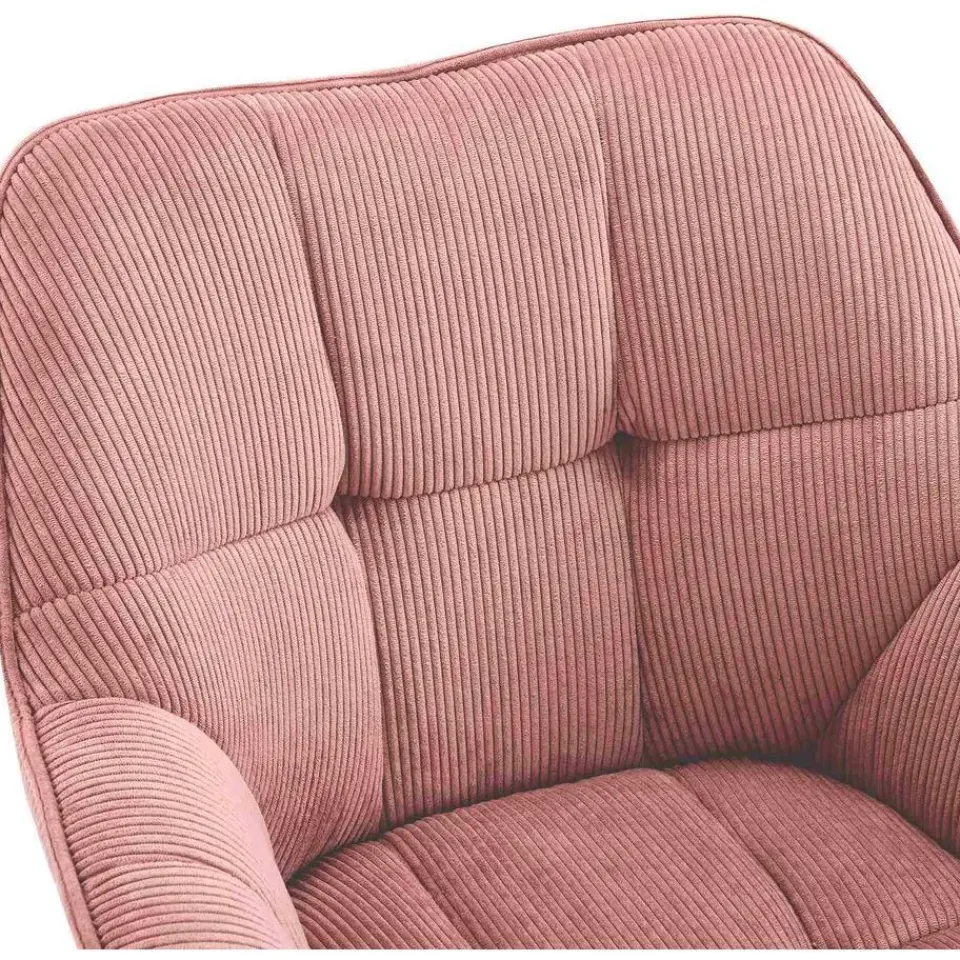 CLP Eetkamerstoel Jordi zwart Frame - Ribstof - roze Clearance