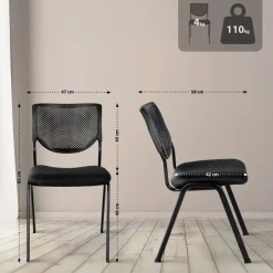 CLP Eetkamerstoel Kaber zwart Frame - Stof - zwart/zwart Best