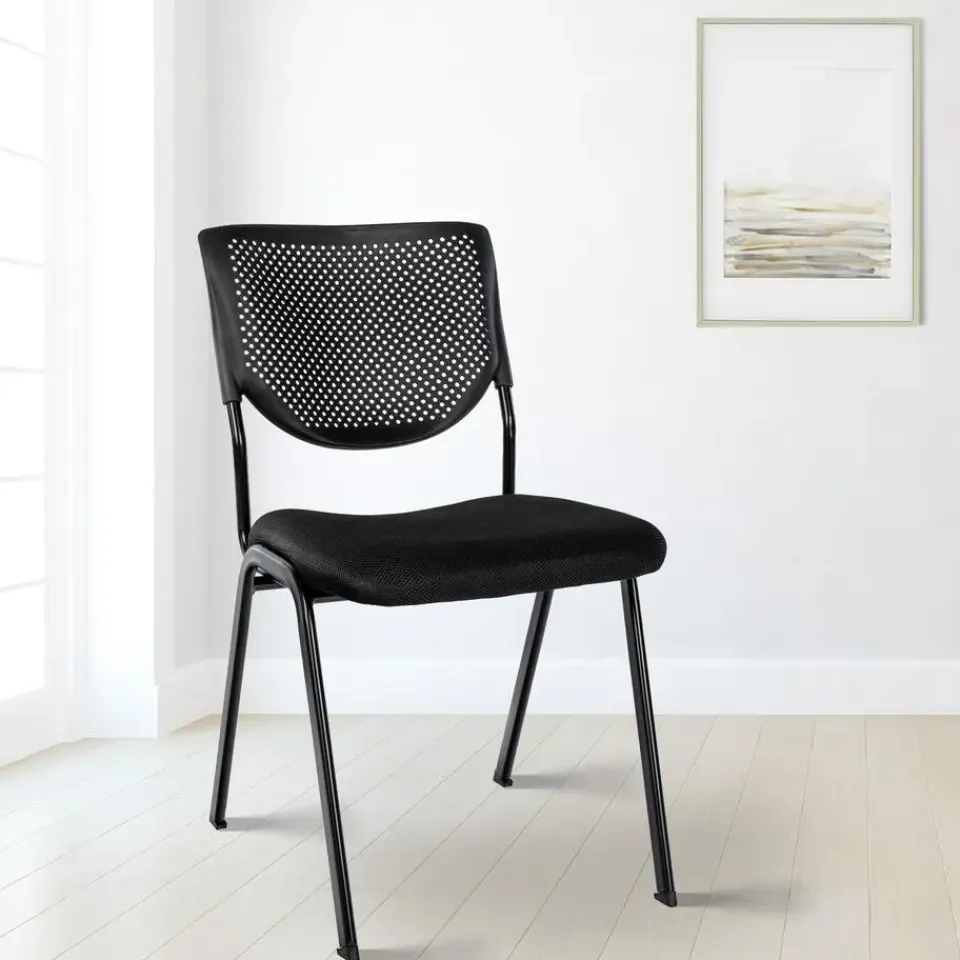 CLP Eetkamerstoel Kaber zwart Frame - Stof - zwart/zwart Best