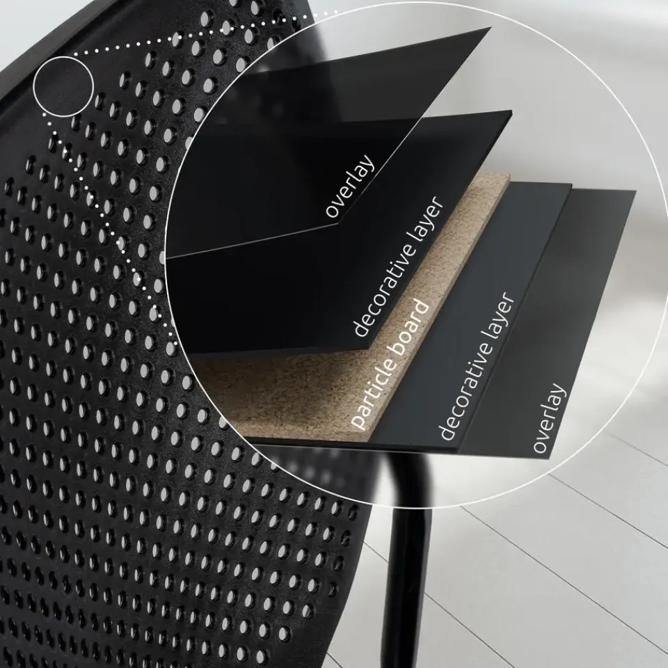 CLP Eetkamerstoel Kaber zwart Frame - Stof - zwart/zwart Best