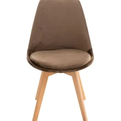 CLP Eetkamerstoel Linares natura Frame - Fluweel - donkerbruin Hot