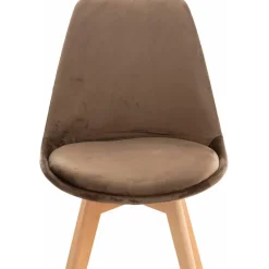 CLP Eetkamerstoel Linares natura Frame - Fluweel - donkerbruin Hot