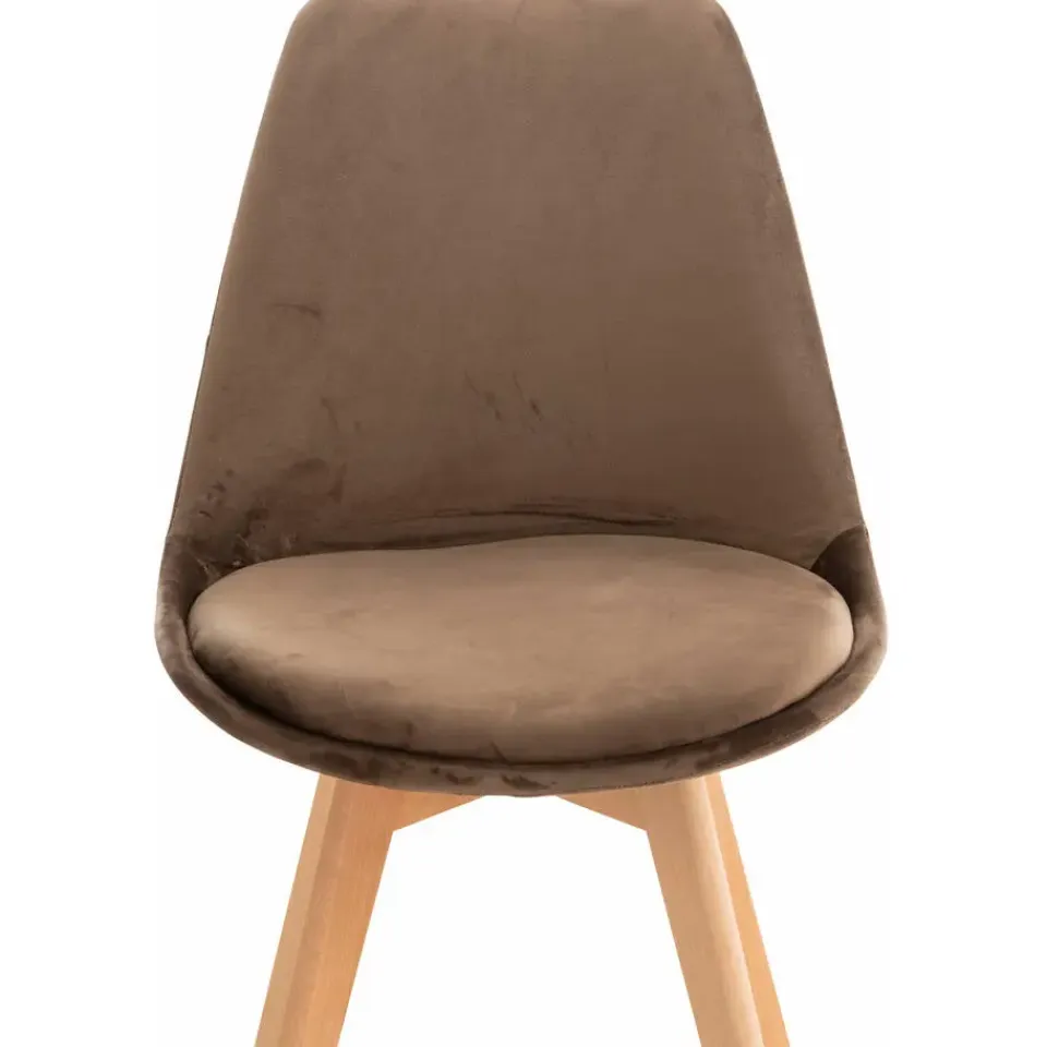 CLP Eetkamerstoel Linares natura Frame - Fluweel - donkerbruin Hot