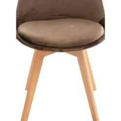 CLP Eetkamerstoel Linares natura Frame - Fluweel - donkerbruin Hot