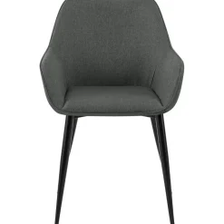 CLP Eetkamerstoel Luena zwart Frame - Stof - donkergrijs New