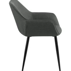 CLP Eetkamerstoel Luena zwart Frame - Stof - donkergrijs New